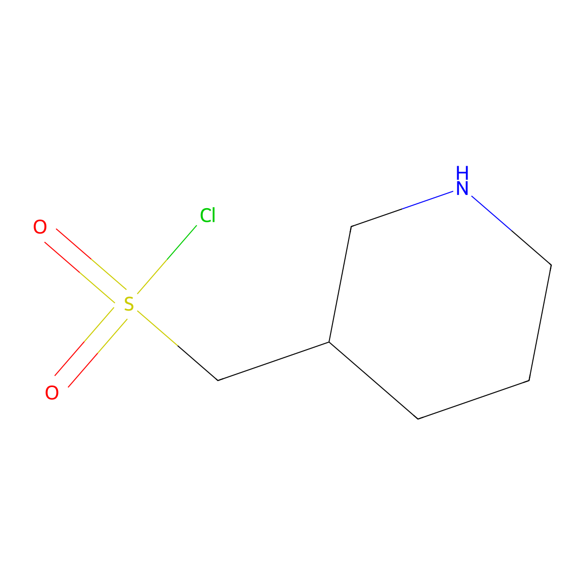 [(3S)-piperidin-3-yl]methanesulfonyl chloride molecular structure, CAS 2763886-57-1