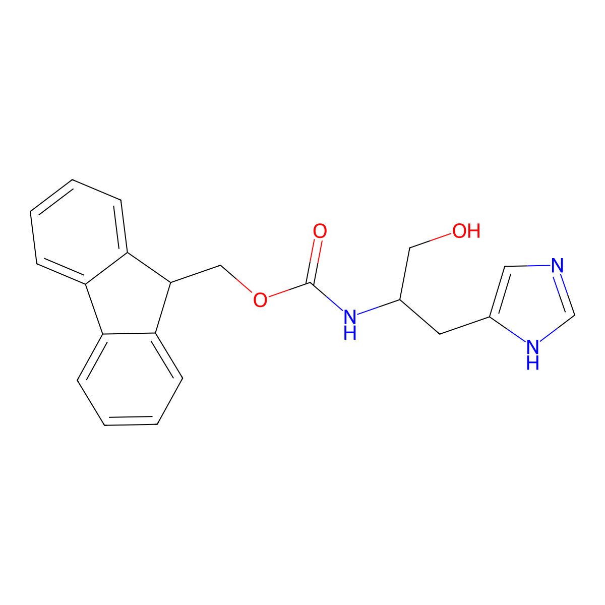 (9H-fluoren-9-yl)methyl N-[(2S)-1-hydroxy-3-(1H-imidazol-4-yl)propan-2-yl]carbamate molecular structure, CAS 2763886-69-5