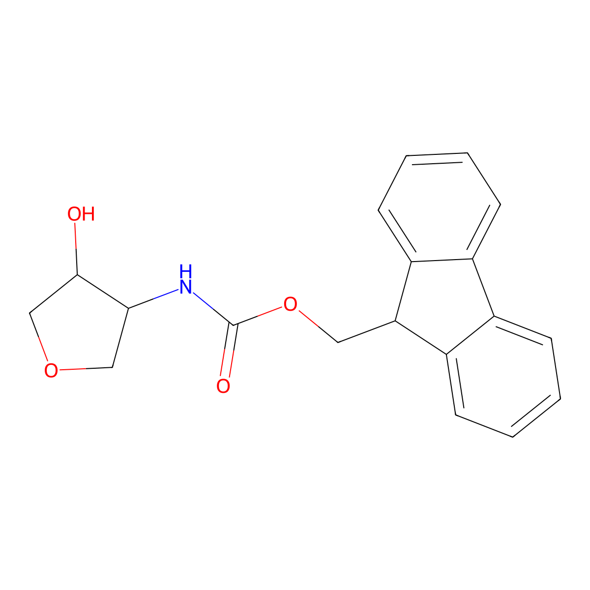 (9H-fluoren-9-yl)methyl N-[(3S,4R)-4-hydroxyoxolan-3-yl]carbamate molecular structure, CAS 2763886-70-8