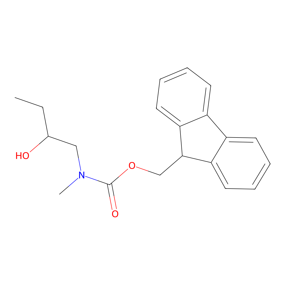 (9H-fluoren-9-yl)methyl N-[(2S)-2-hydroxybutyl]-N-methylcarbamate molecular structure, CAS 2763887-00-7