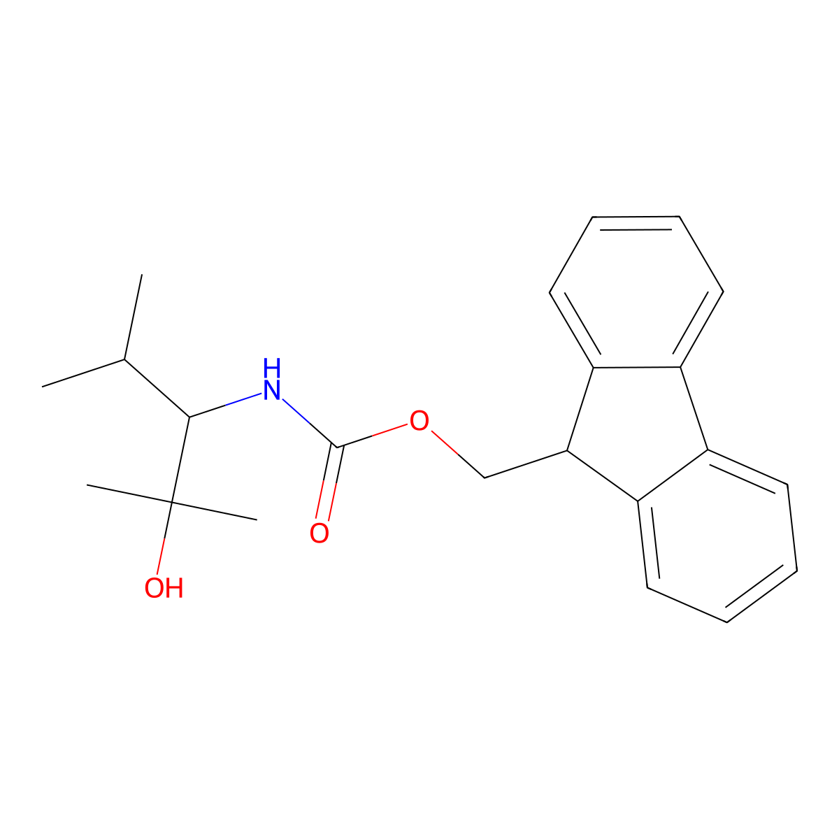 (9H-fluoren-9-yl)methyl N-[(3S)-2-hydroxy-2,4-dimethylpentan-3-yl]carbamate molecular structure, CAS 2763887-05-2