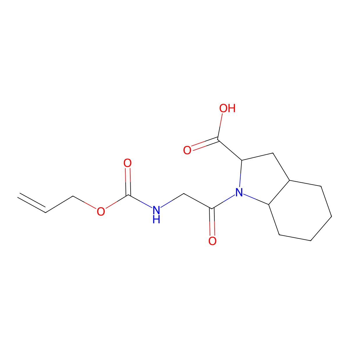 (2S,3aS,7aS)-1-(2-{[(prop-2-en-1-yloxy)carbonyl]amino}acetyl)-octahydro-1H-indole-2-carboxylic acid molecular structure, CAS 2763887-34-7