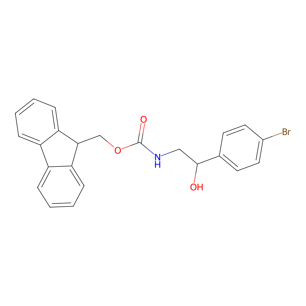 (9H-fluoren-9-yl)methyl N-[(2R)-2-(4-bromophenyl)-2-hydroxyethyl]carbamate molecular structure, CAS 2763887-40-5