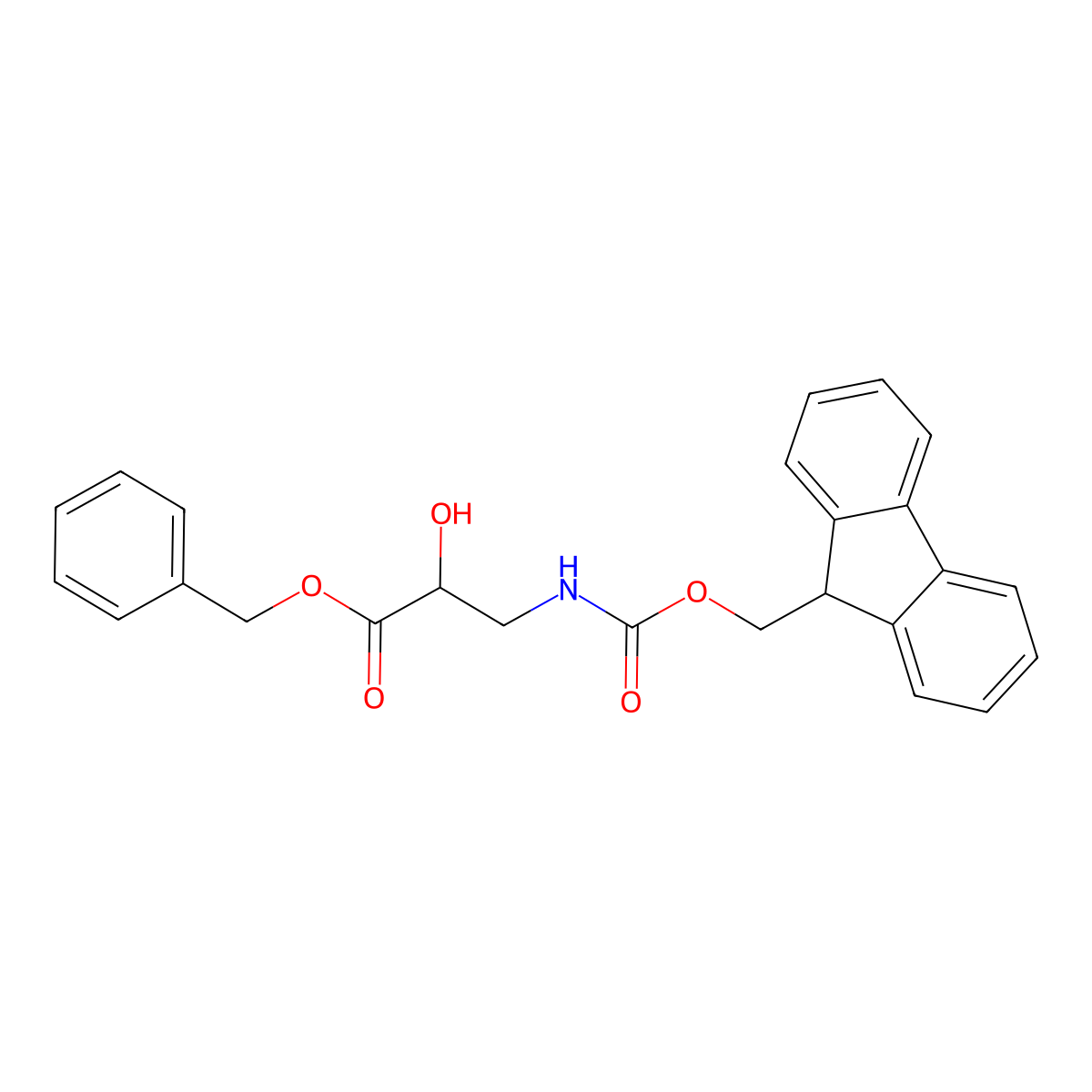 benzyl (2S)-3-({[(9H-fluoren-9-yl)methoxy]carbonyl}amino)-2-hydroxypropanoate molecular structure, CAS 2763887-43-8