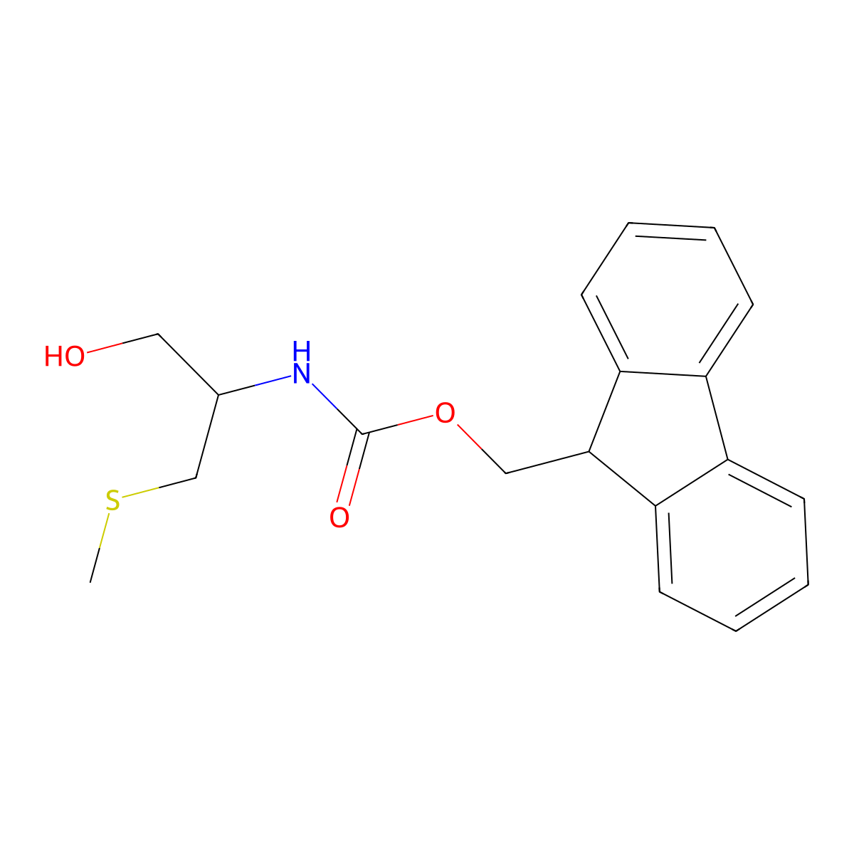 (9H-fluoren-9-yl)methyl N-[(2S)-1-hydroxy-3-(methylsulfanyl)propan-2-yl]carbamate molecular structure, CAS 2763887-53-0