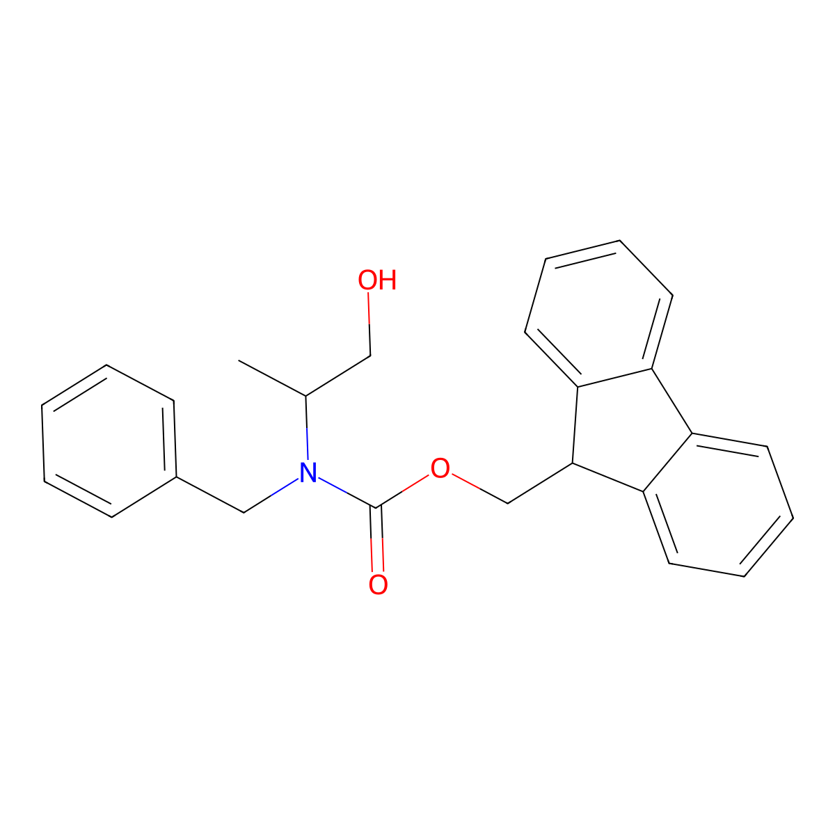 (9H-fluoren-9-yl)methyl N-benzyl-N-[(2R)-1-hydroxypropan-2-yl]carbamate molecular structure, CAS 2763887-72-3