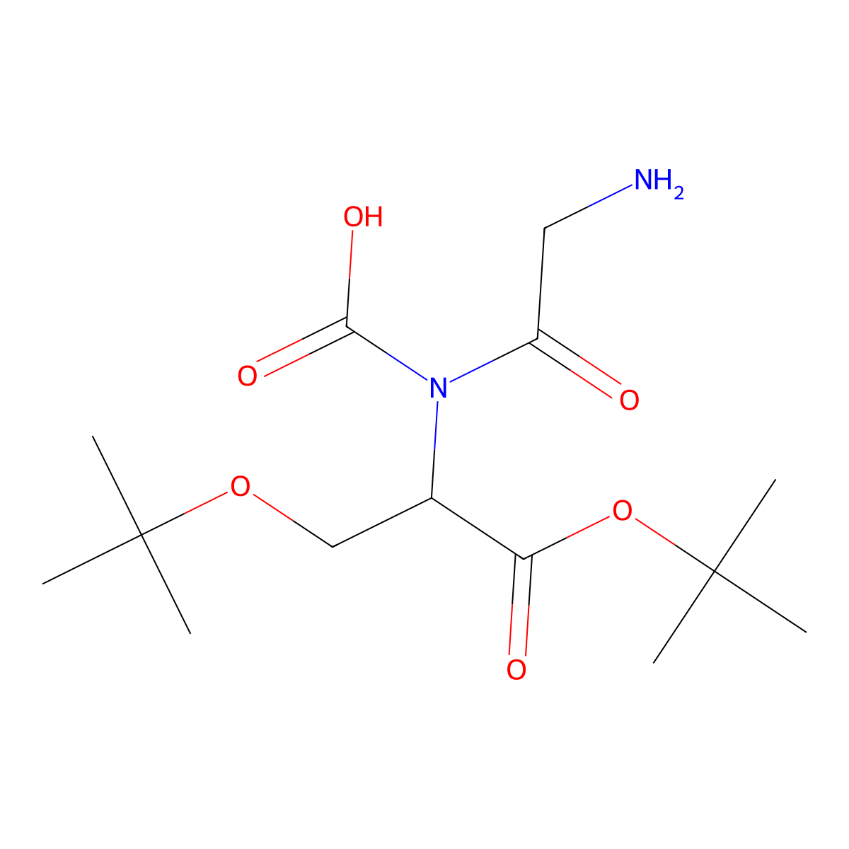 (2-aminoacetyl)[(2S)-1,3-bis(tert-butoxy)-1-oxopropan-2-yl]carbamic acid molecular structure, CAS 2763887-81-4