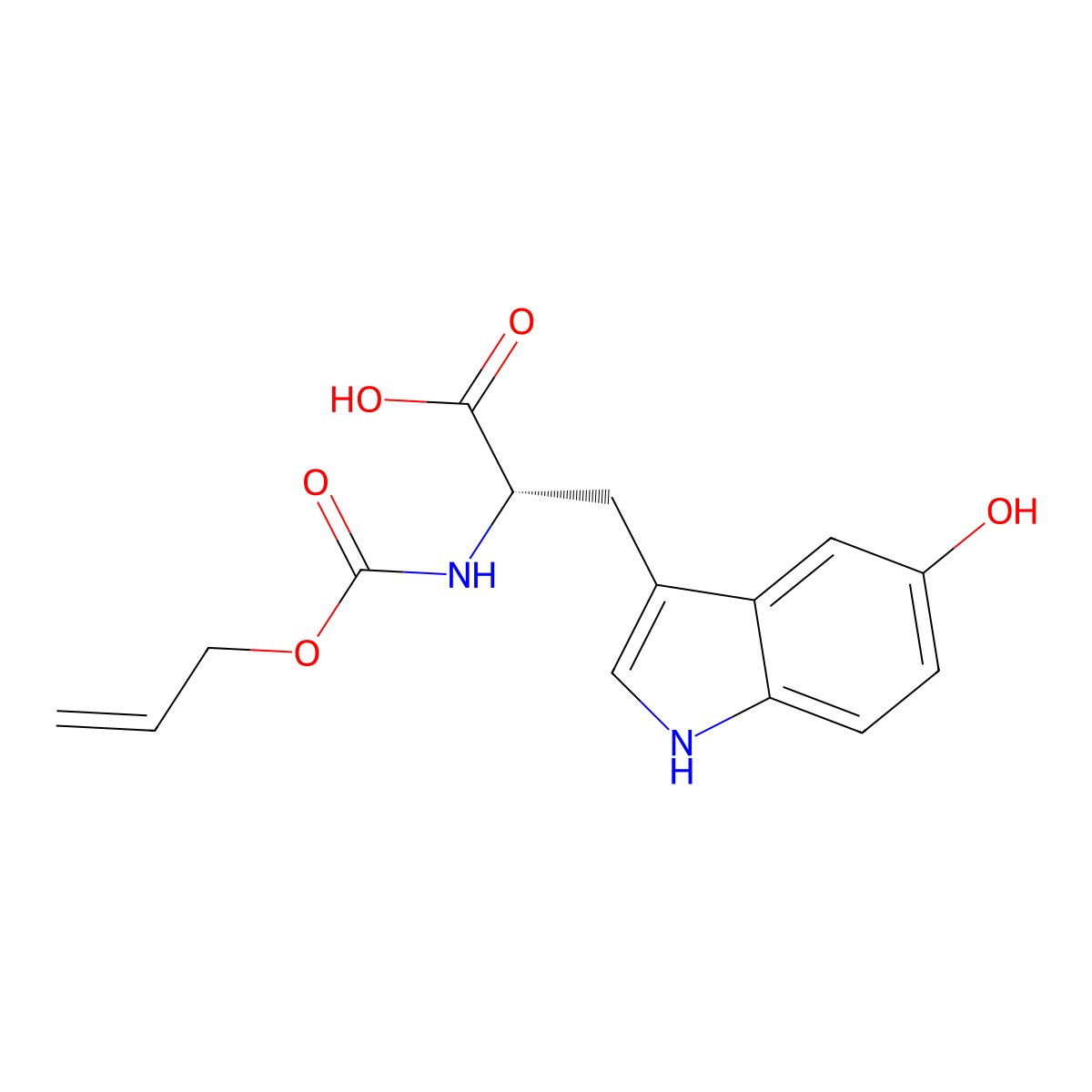 (2S)-3-(5-hydroxy-1H-indol-3-yl)-2-{[(prop-2-en-1-yloxy)carbonyl]amino}propanoic acid molecular structure, CAS 2763887-85-8