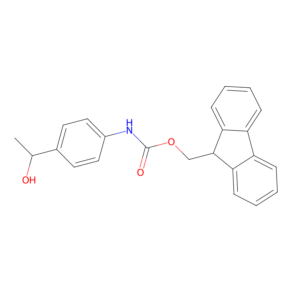 (9H-fluoren-9-yl)methyl N-{4-[(1S)-1-hydroxyethyl]phenyl}carbamate molecular structure, CAS 2763887-94-9