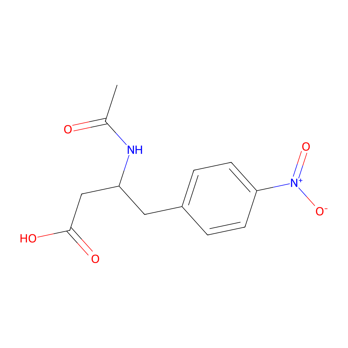 (3R)-3-acetamido-4-(4-nitrophenyl)butanoic acid molecular structure, CAS 2763888-00-0