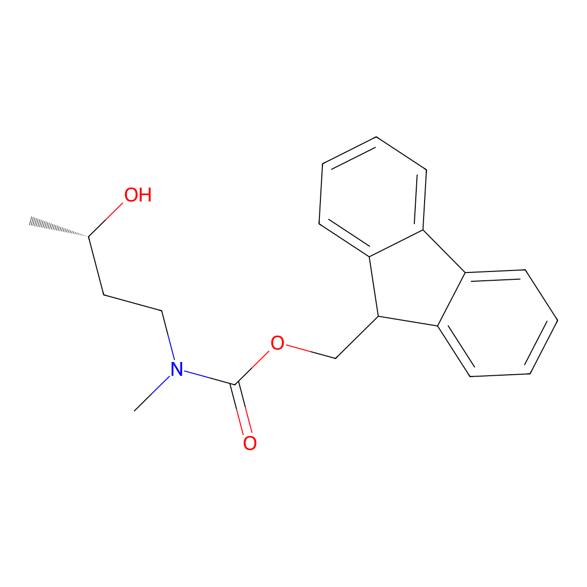 (9H-fluoren-9-yl)methyl N-[(3S)-3-hydroxybutyl]-N-methylcarbamate molecular structure, CAS 2763888-18-0