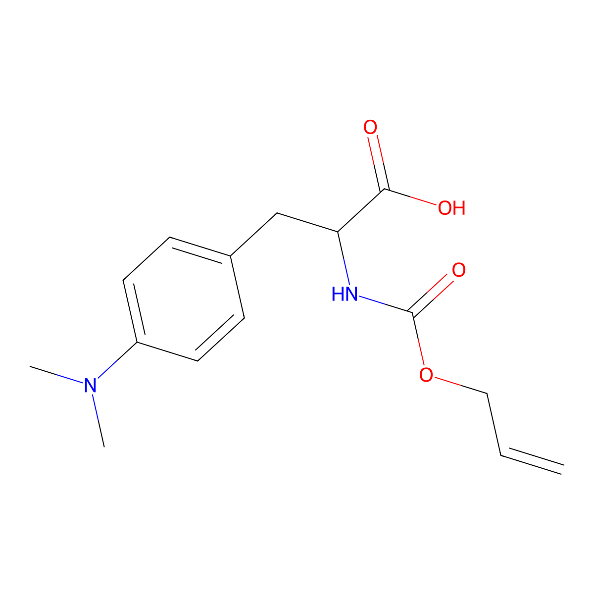 (2S)-3-[4-(dimethylamino)phenyl]-2-{[(prop-2-en-1-yloxy)carbonyl]amino}propanoic acid molecular structure, CAS 2763888-19-1
