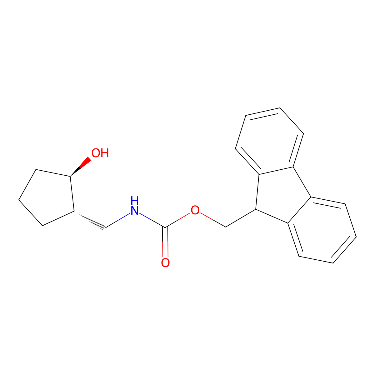 (9H-fluoren-9-yl)methyl N-{[(1S,2R)-2-hydroxycyclopentyl]methyl}carbamate molecular structure, CAS 2763888-36-2