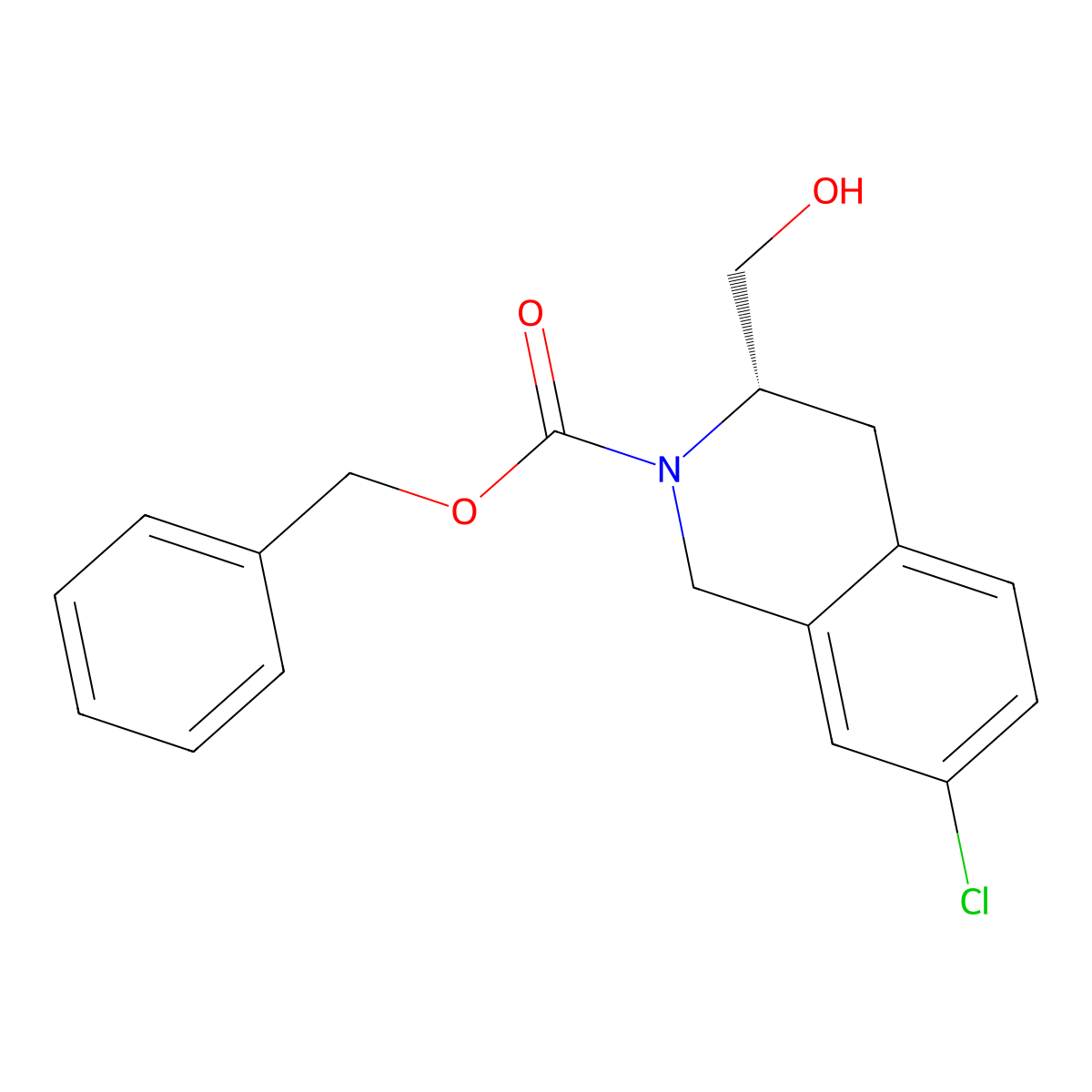 benzyl (3S)-7-chloro-3-(hydroxymethyl)-1,2,3,4-tetrahydroisoquinoline-2-carboxylate molecular structure, CAS 2763888-37-3