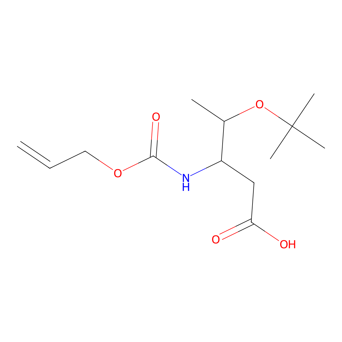 (3S,4S)-4-(tert-butoxy)-3-{[(prop-2-en-1-yloxy)carbonyl]amino}pentanoic acid molecular structure, CAS 2763888-39-5
