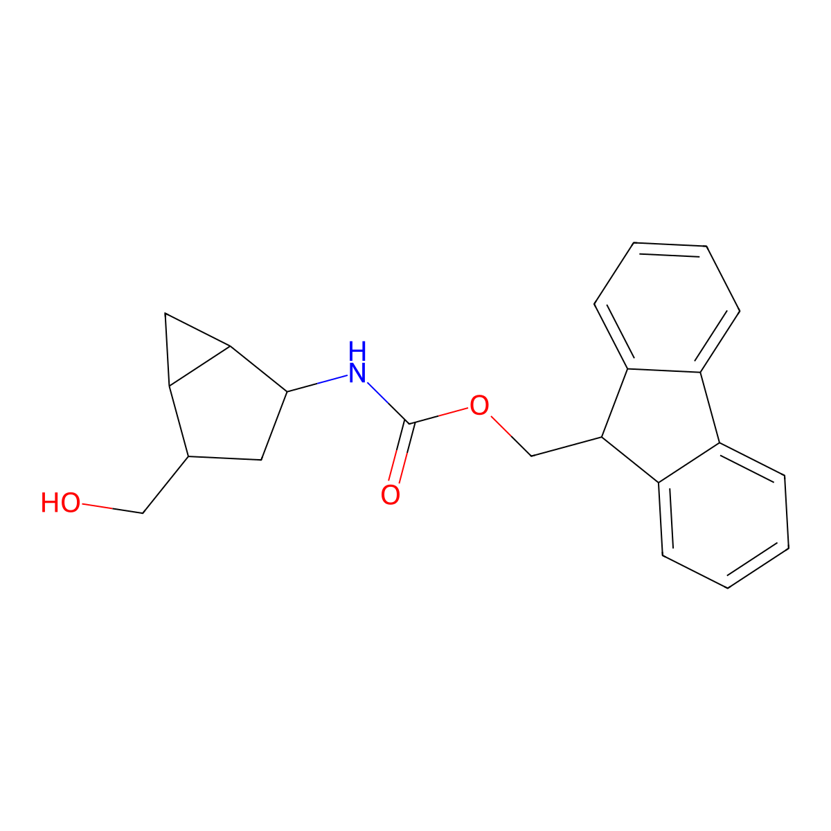 (9H-fluoren-9-yl)methyl N-[(1S,2S,4R,5R)-4-(hydroxymethyl)bicyclo[3.1.0]hexan-2-yl]carbamate molecular structure, CAS 2763888-42-0