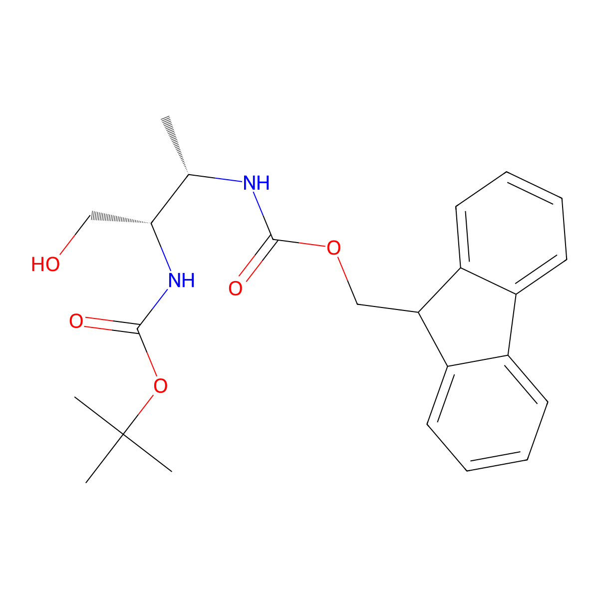 tert-butyl N-[(2S,3S)-3-({[(9H-fluoren-9-yl)methoxy]carbonyl}amino)-1-hydroxybutan-2-yl]carbamate molecular structure, CAS 2763888-52-2