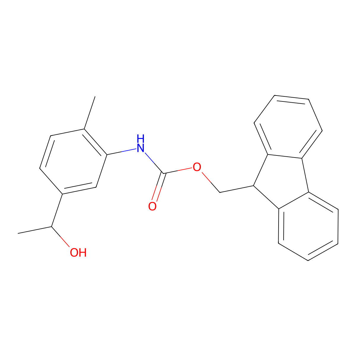 (9H-fluoren-9-yl)methyl N-{5-[(1S)-1-hydroxyethyl]-2-methylphenyl}carbamate molecular structure, CAS 2763888-53-3