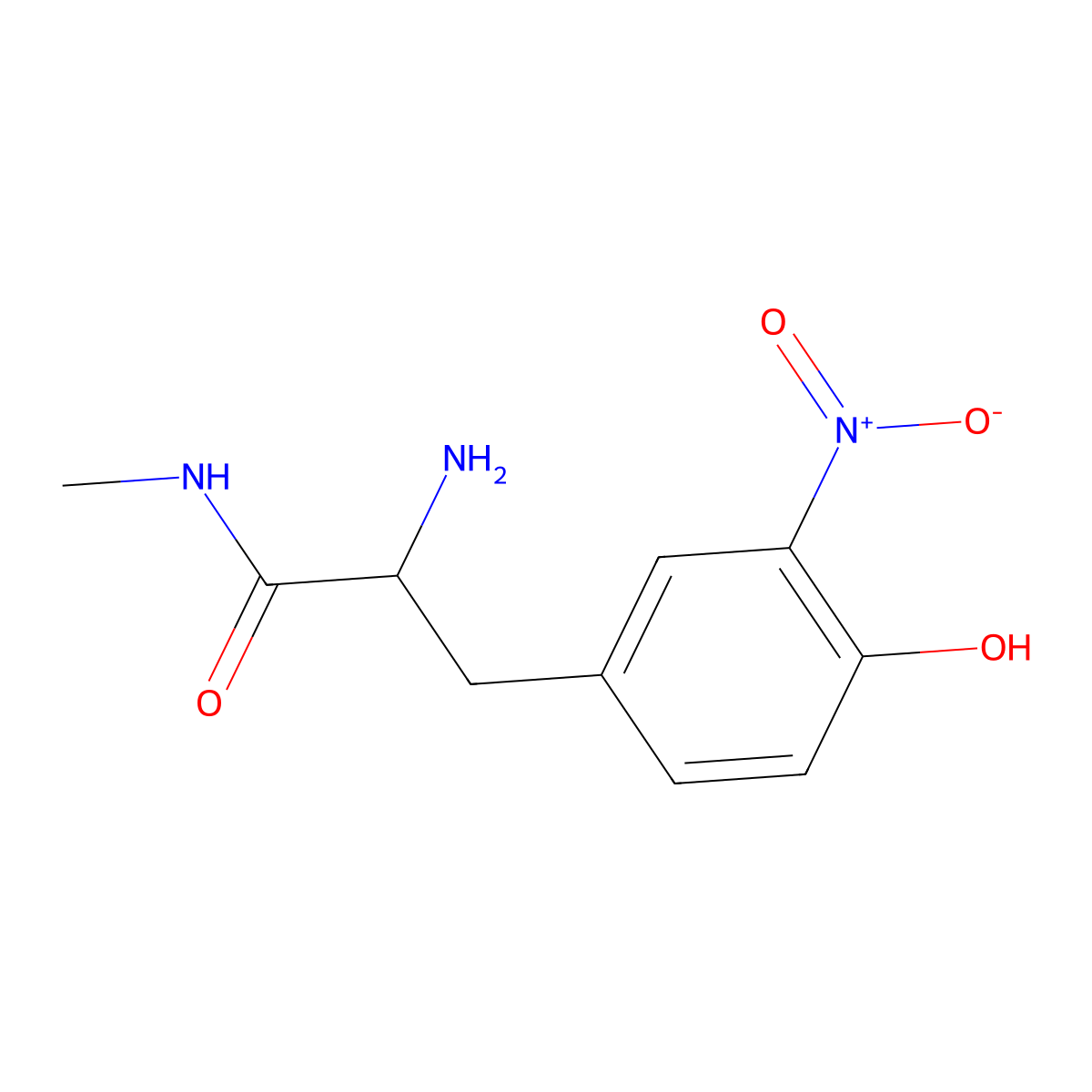 (2S)-2-amino-3-(4-hydroxy-3-nitrophenyl)-N-methylpropanamide molecular structure, CAS 2763888-59-9