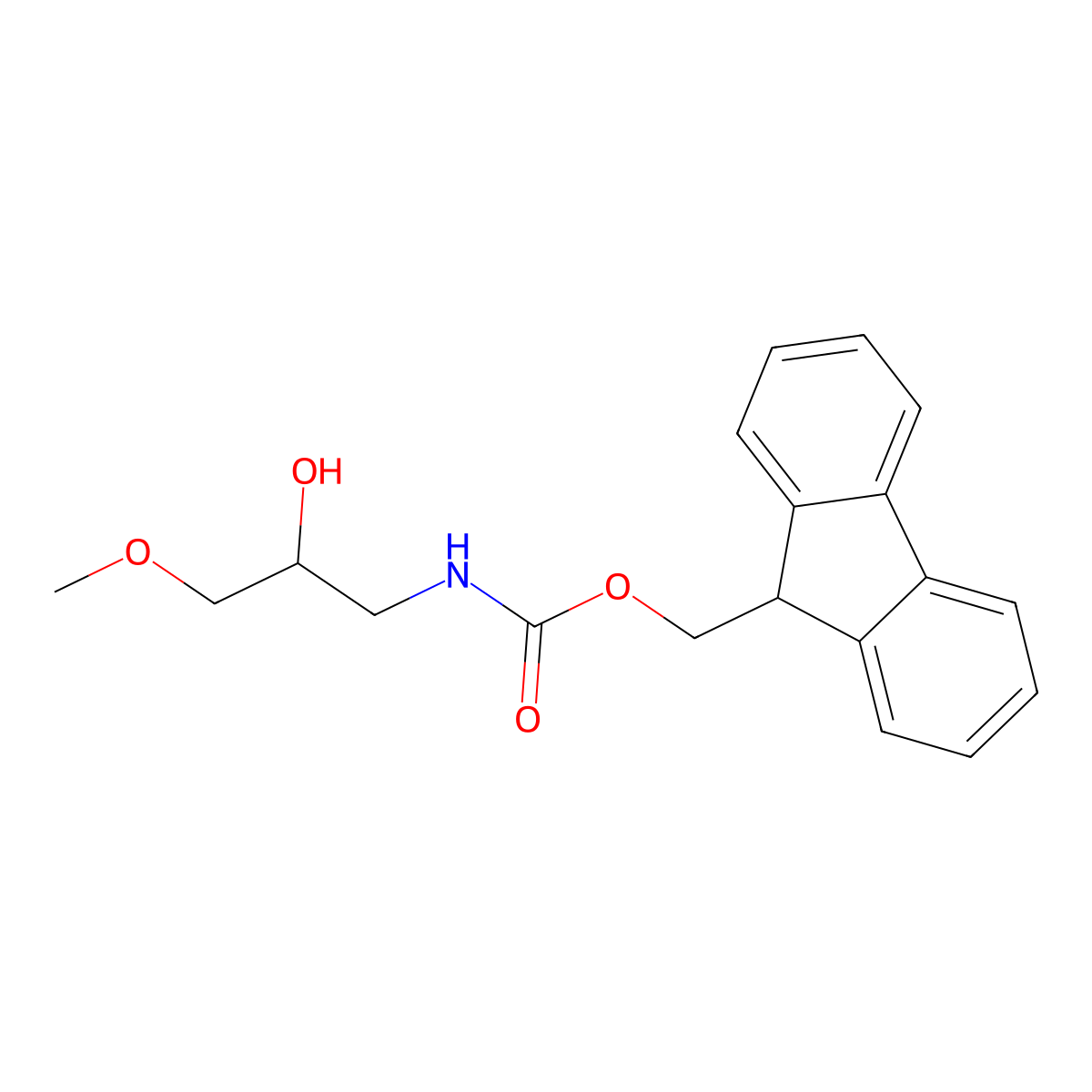 (9H-fluoren-9-yl)methyl N-[(2S)-2-hydroxy-3-methoxypropyl]carbamate molecular structure, CAS 2763888-73-7