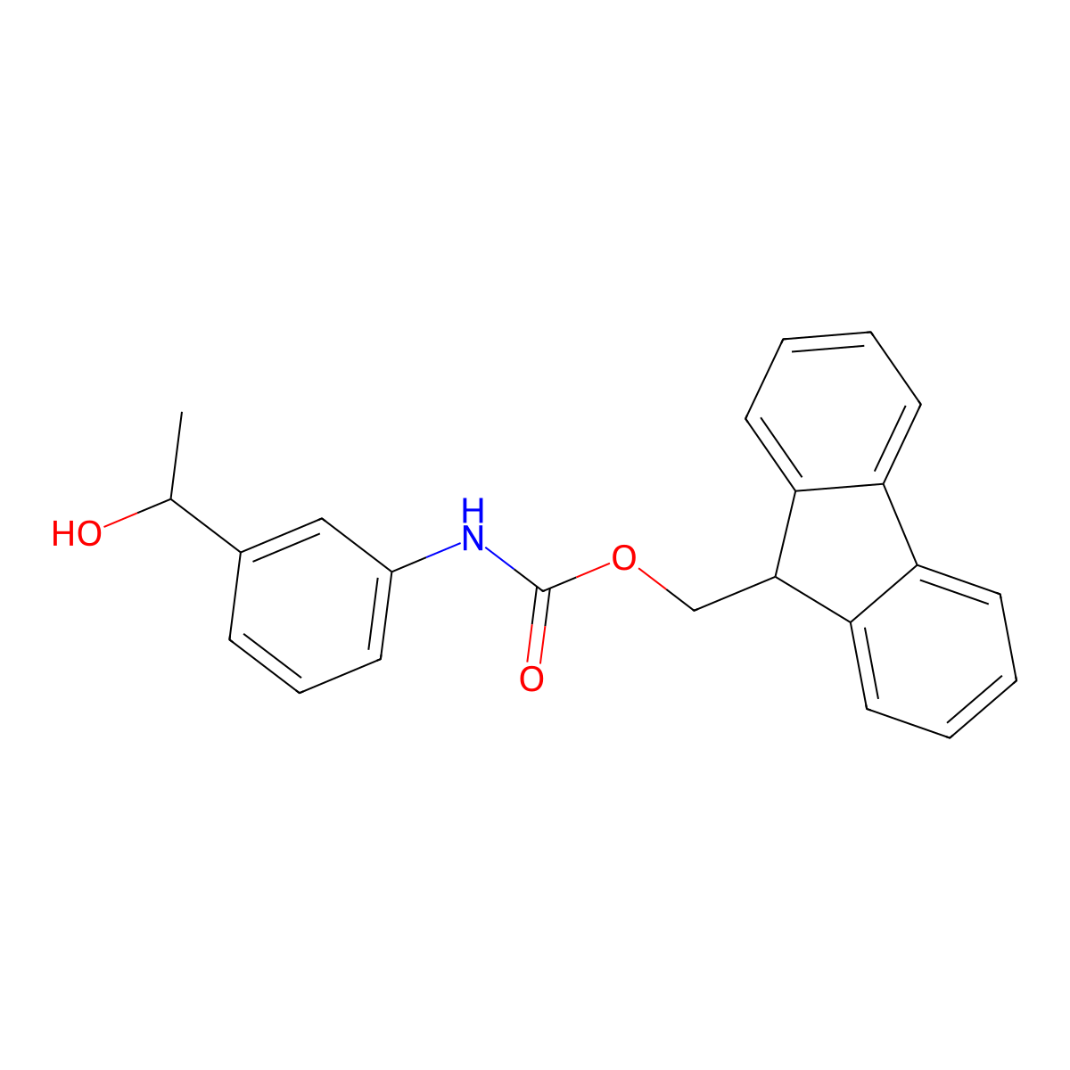 (9H-fluoren-9-yl)methyl N-{3-[(1S)-1-hydroxyethyl]phenyl}carbamate molecular structure, CAS 2763888-80-6