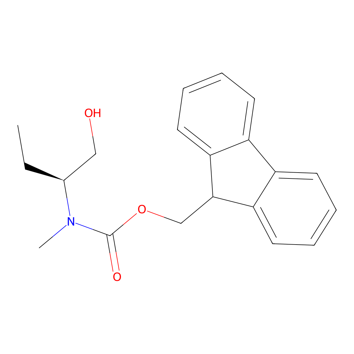 (9H-fluoren-9-yl)methyl N-[(2S)-1-hydroxybutan-2-yl]-N-methylcarbamate molecular structure, CAS 2763888-89-5