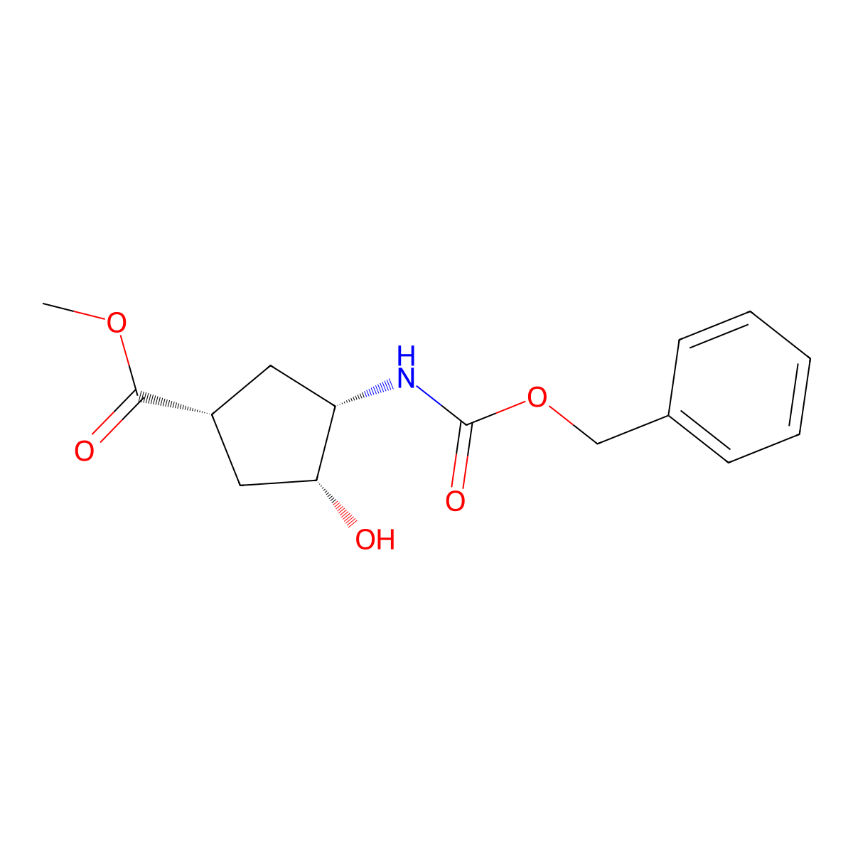methyl (1R,3S,4R)-3-{[(benzyloxy)carbonyl]amino}-4-hydroxycyclopentane-1-carboxylate molecular structure, CAS 2763888-95-3