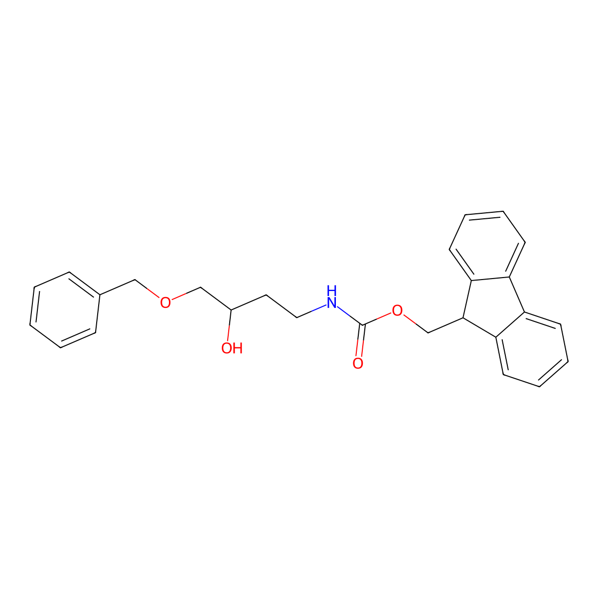 (9H-fluoren-9-yl)methyl N-[(3R)-4-(benzyloxy)-3-hydroxybutyl]carbamate molecular structure, CAS 2763889-95-6