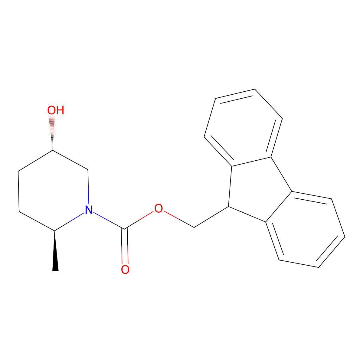 (9H-fluoren-9-yl)methyl (2S,5S)-5-hydroxy-2-methylpiperidine-1-carboxylate molecular structure, CAS 2763890-13-5
