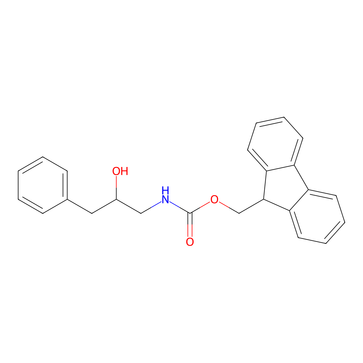 (9H-fluoren-9-yl)methyl N-[(2R)-2-hydroxy-3-phenylpropyl]carbamate molecular structure, CAS 2763890-23-7
