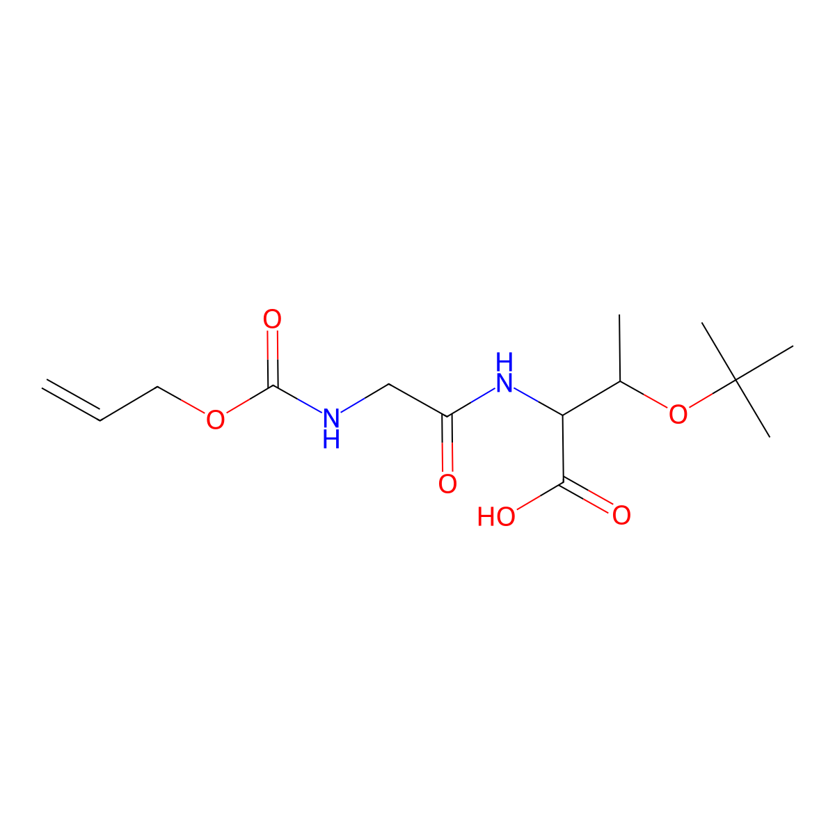 (2R,3S)-3-(tert-butoxy)-2-(2-{[(prop-2-en-1-yloxy)carbonyl]amino}acetamido)butanoic acid molecular structure, CAS 2763890-33-9