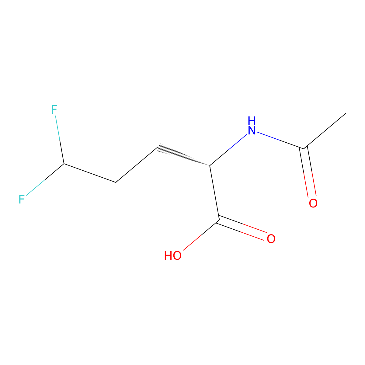(2S)-2-acetamido-5,5-difluoropentanoic acid molecular structure, CAS 2763890-39-5