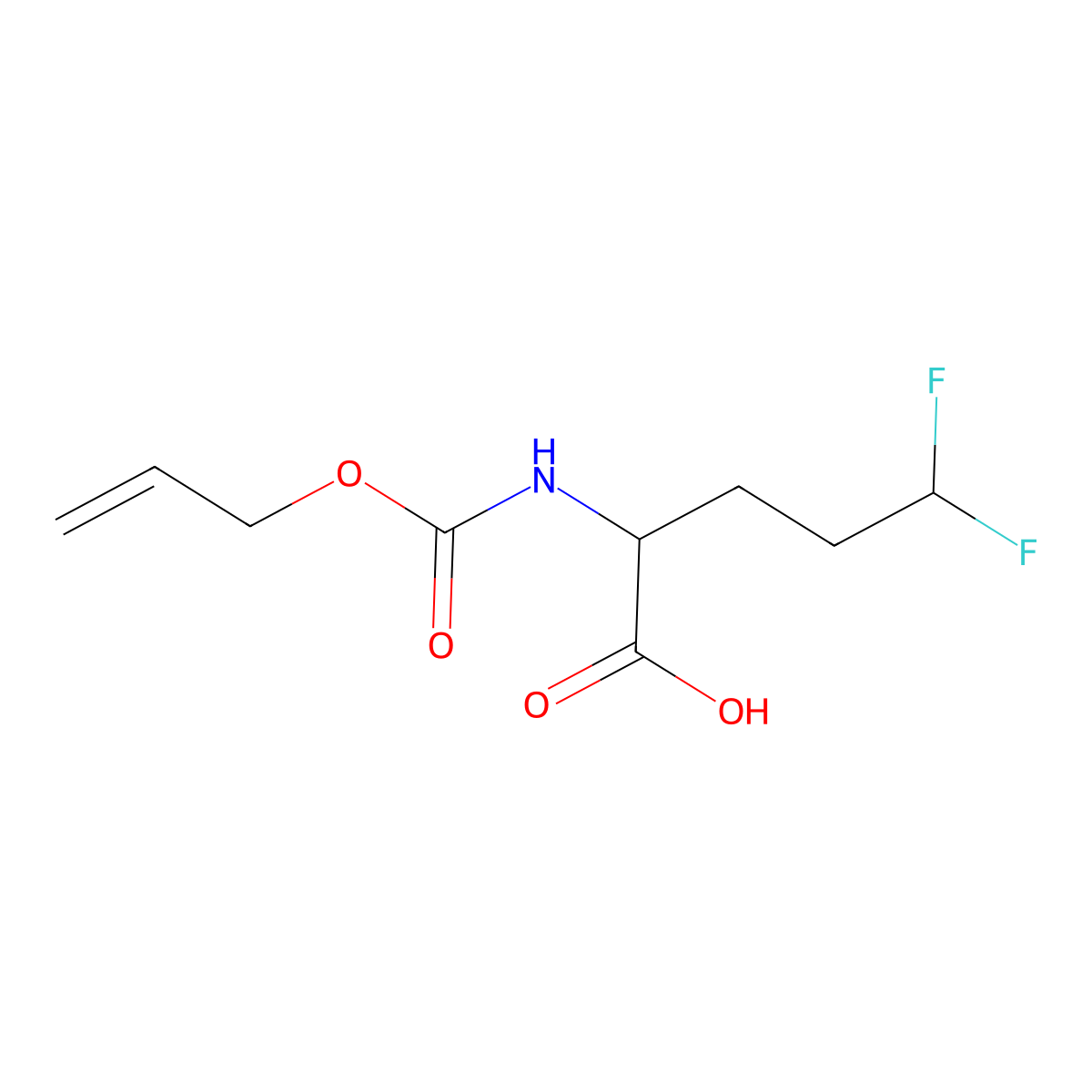 (2R)-5,5-difluoro-2-{[(prop-2-en-1-yloxy)carbonyl]amino}pentanoic acid molecular structure, CAS 2763890-61-3