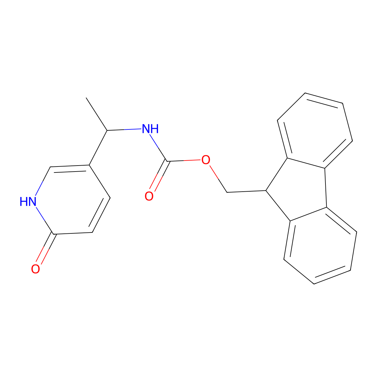 (9H-fluoren-9-yl)methyl N-[(1S)-1-(6-hydroxypyridin-3-yl)ethyl]carbamate molecular structure, CAS 2763890-65-7