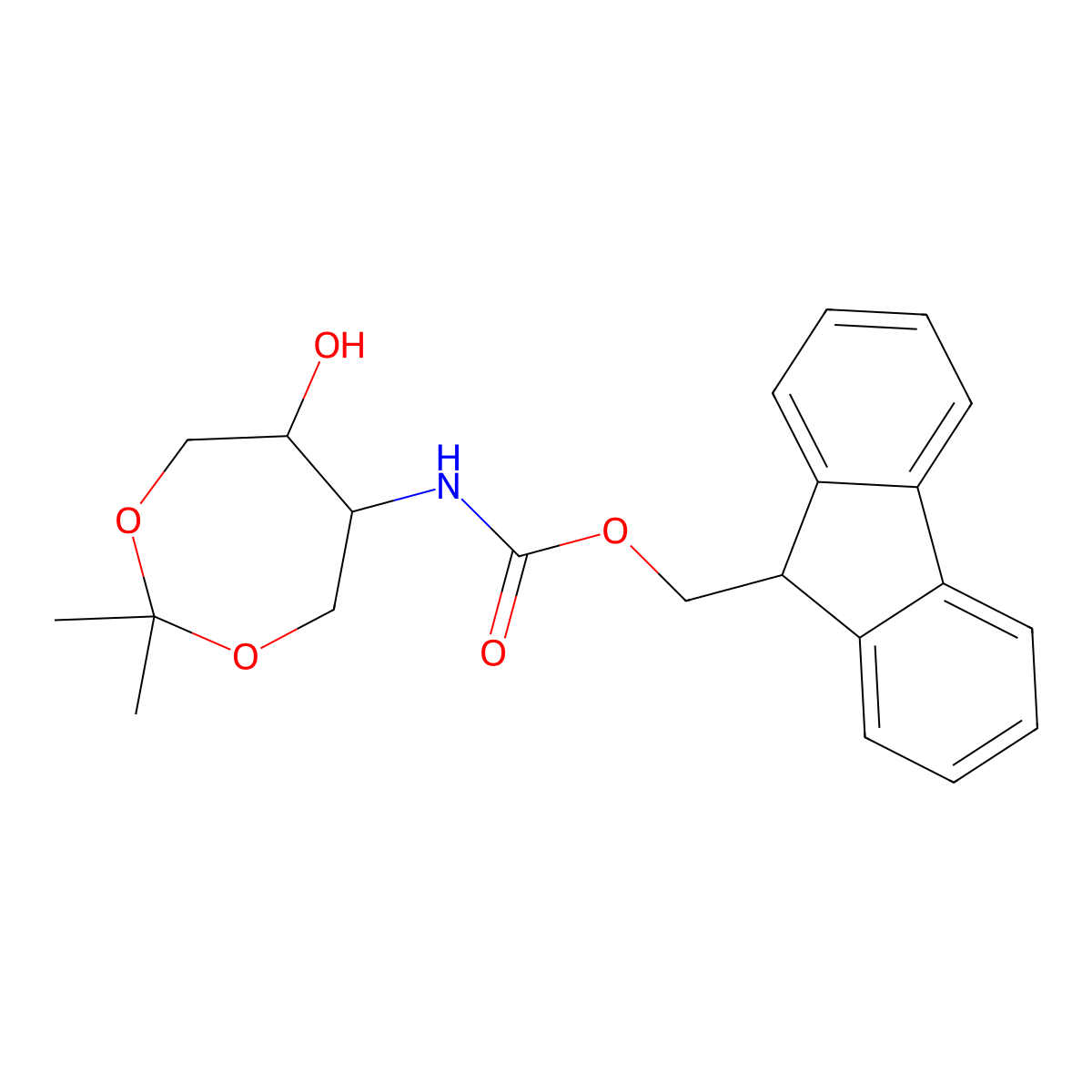 (9H-fluoren-9-yl)methyl N-[(5R,6S)-6-hydroxy-2,2-dimethyl-1,3-dioxepan-5-yl]carbamate molecular structure, CAS 2763890-82-8