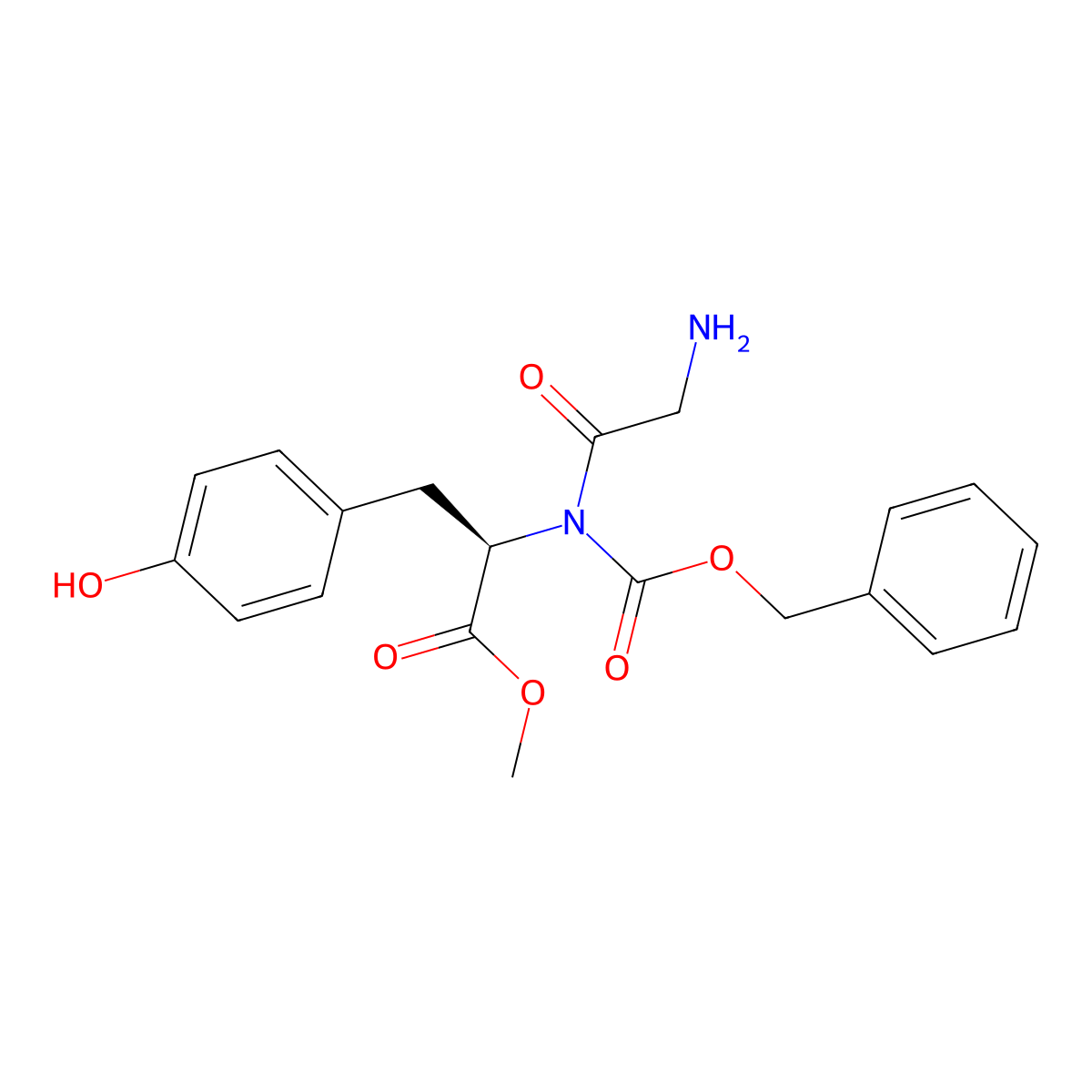 methyl (2R)-2-{2-amino-N-[(benzyloxy)carbonyl]acetamido}-3-(4-hydroxyphenyl)propanoate molecular structure, CAS 2763890-88-4