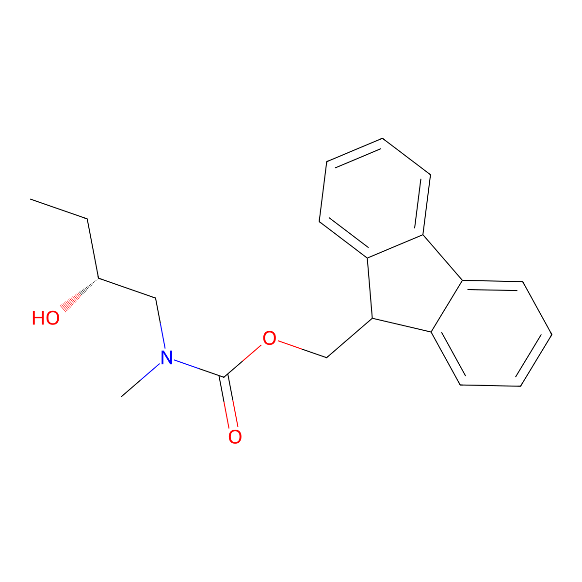 (9H-fluoren-9-yl)methyl N-[(2R)-2-hydroxybutyl]-N-methylcarbamate molecular structure, CAS 2763890-89-5