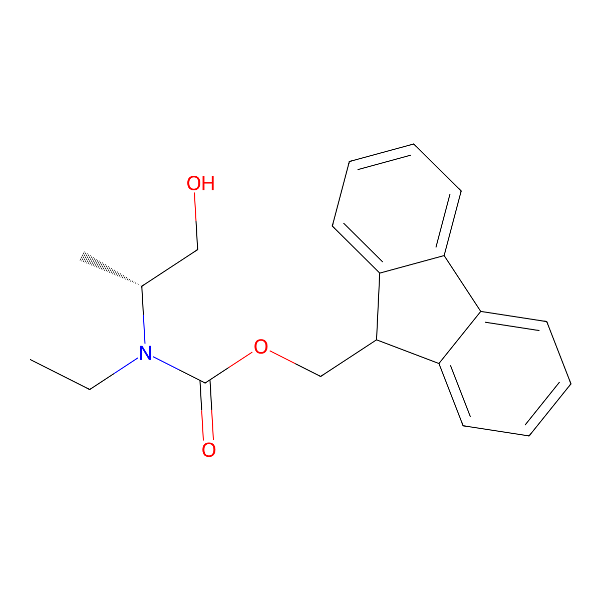 (9H-fluoren-9-yl)methyl N-ethyl-N-[(2R)-1-hydroxypropan-2-yl]carbamate molecular structure, CAS 2763891-18-3
