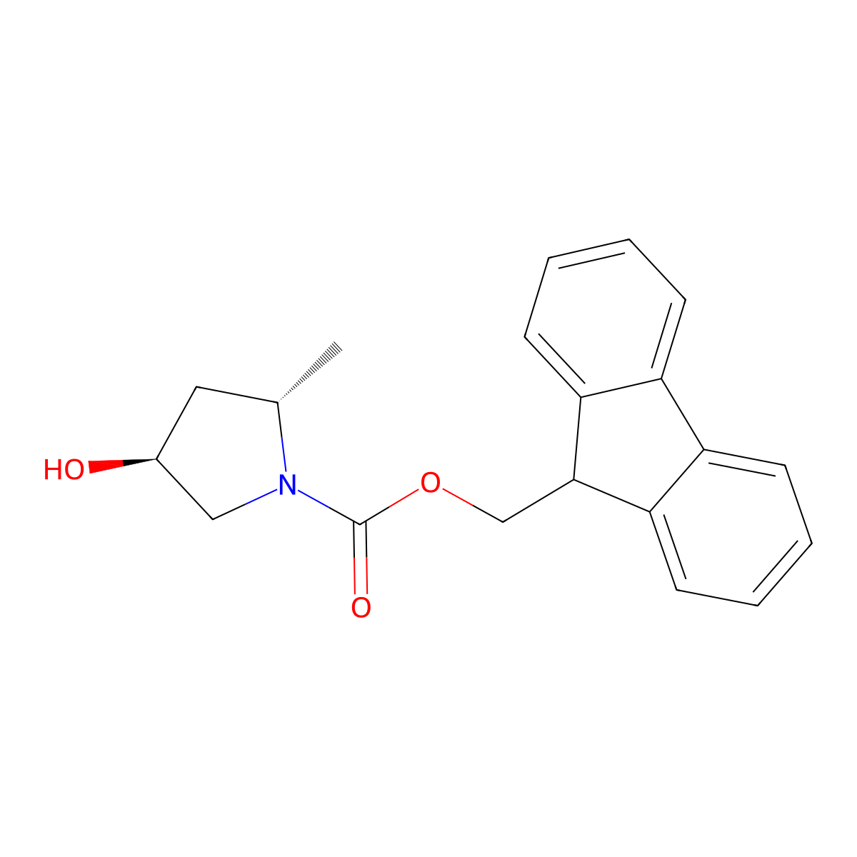 (9H-fluoren-9-yl)methyl (2S,4S)-4-hydroxy-2-methylpyrrolidine-1-carboxylate molecular structure, CAS 2763891-19-4