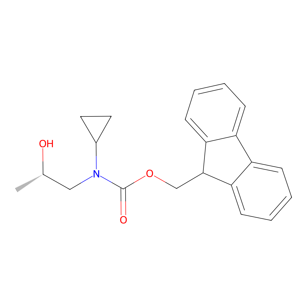 (9H-fluoren-9-yl)methyl N-cyclopropyl-N-[(2S)-2-hydroxypropyl]carbamate molecular structure, CAS 2763891-22-9