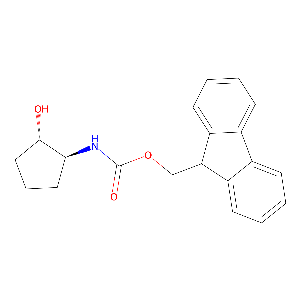 (9H-fluoren-9-yl)methyl N-[(1S,2S)-2-hydroxycyclopentyl]carbamate molecular structure, CAS 2763891-27-4