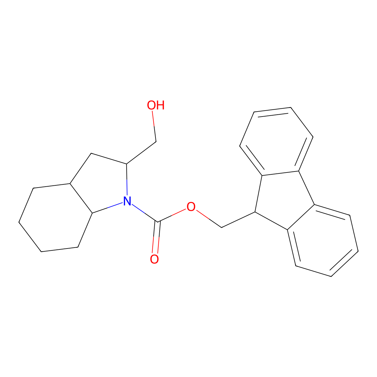(9H-fluoren-9-yl)methyl (2S,3aS,7aS)-2-(hydroxymethyl)-octahydro-1H-indole-1-carboxylate molecular structure, CAS 2763891-31-0