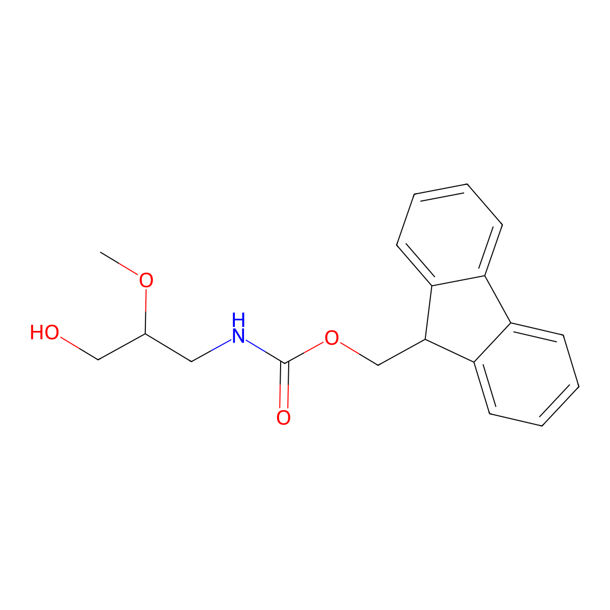 (9H-fluoren-9-yl)methyl N-[(2R)-3-hydroxy-2-methoxypropyl]carbamate molecular structure, CAS 2763891-60-5