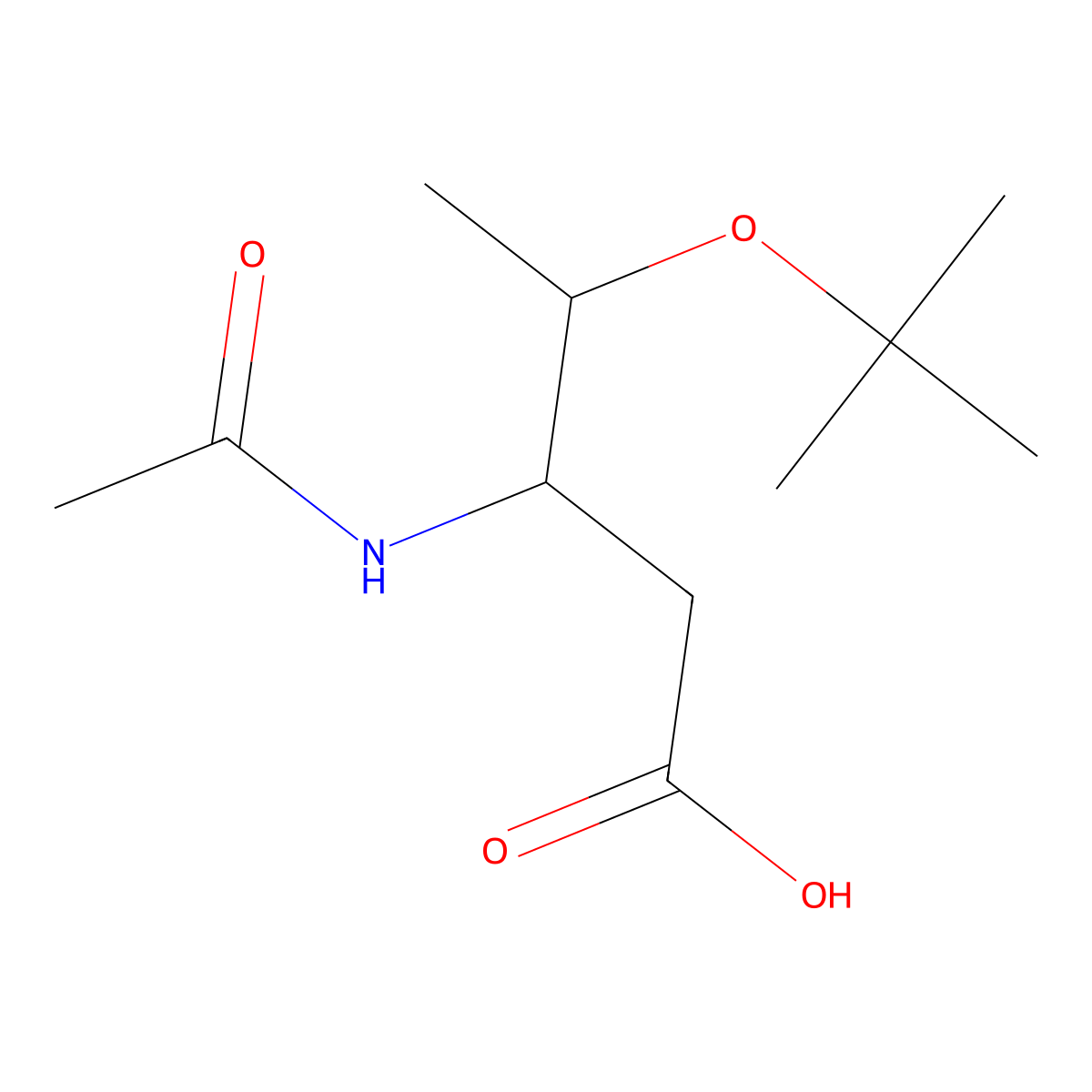 (3S,4S)-4-(tert-butoxy)-3-acetamidopentanoic acid molecular structure, CAS 2763891-78-5