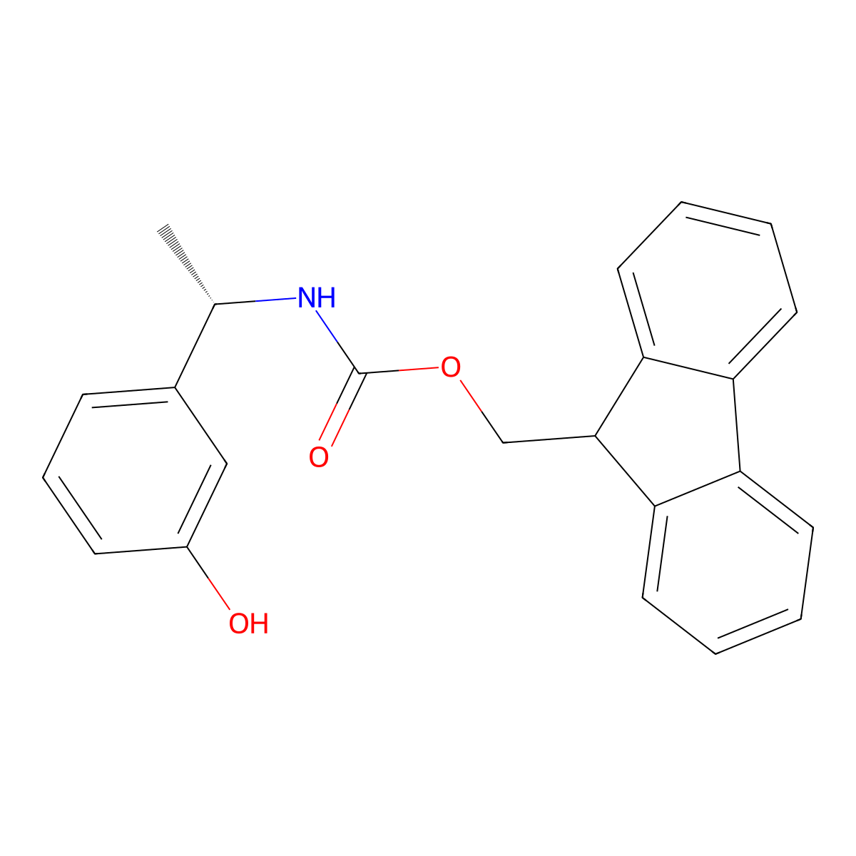 (9H-fluoren-9-yl)methyl N-[(1S)-1-(3-hydroxyphenyl)ethyl]carbamate molecular structure, CAS 2763894-47-7