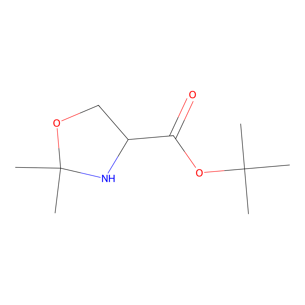 tert-butyl (4R)-2,2-dimethyl-1,3-oxazolidine-4-carboxylate molecular structure, CAS 2763894-72-8