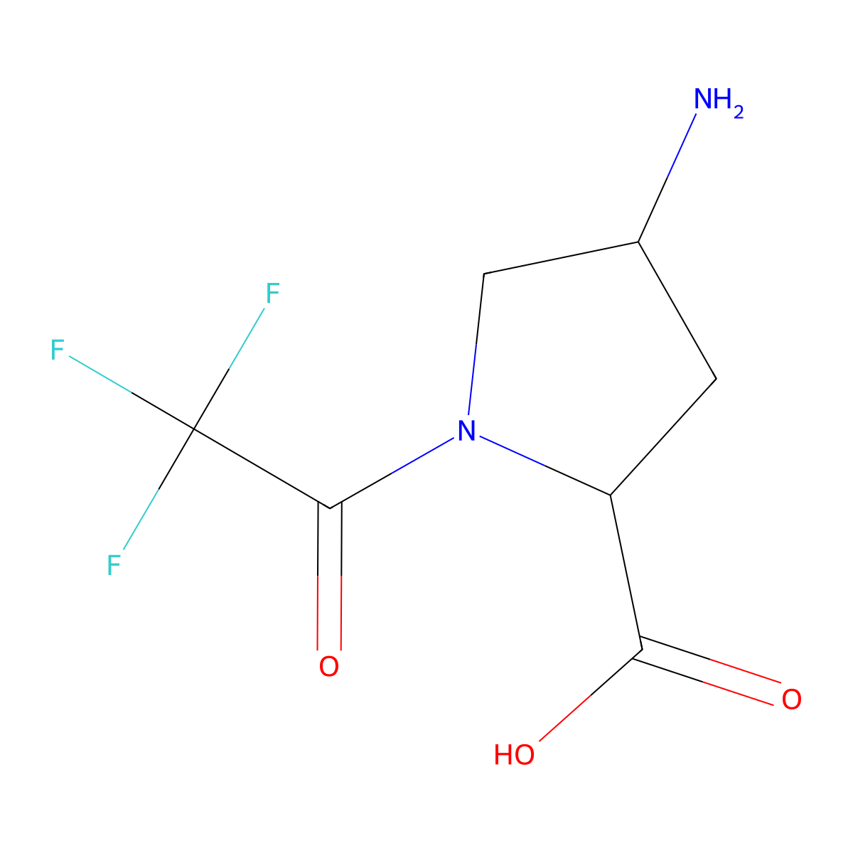 (2S,4R)-4-amino-1-(2,2,2-trifluoroacetyl)pyrrolidine-2-carboxylic acid molecular structure, CAS 2763894-73-9