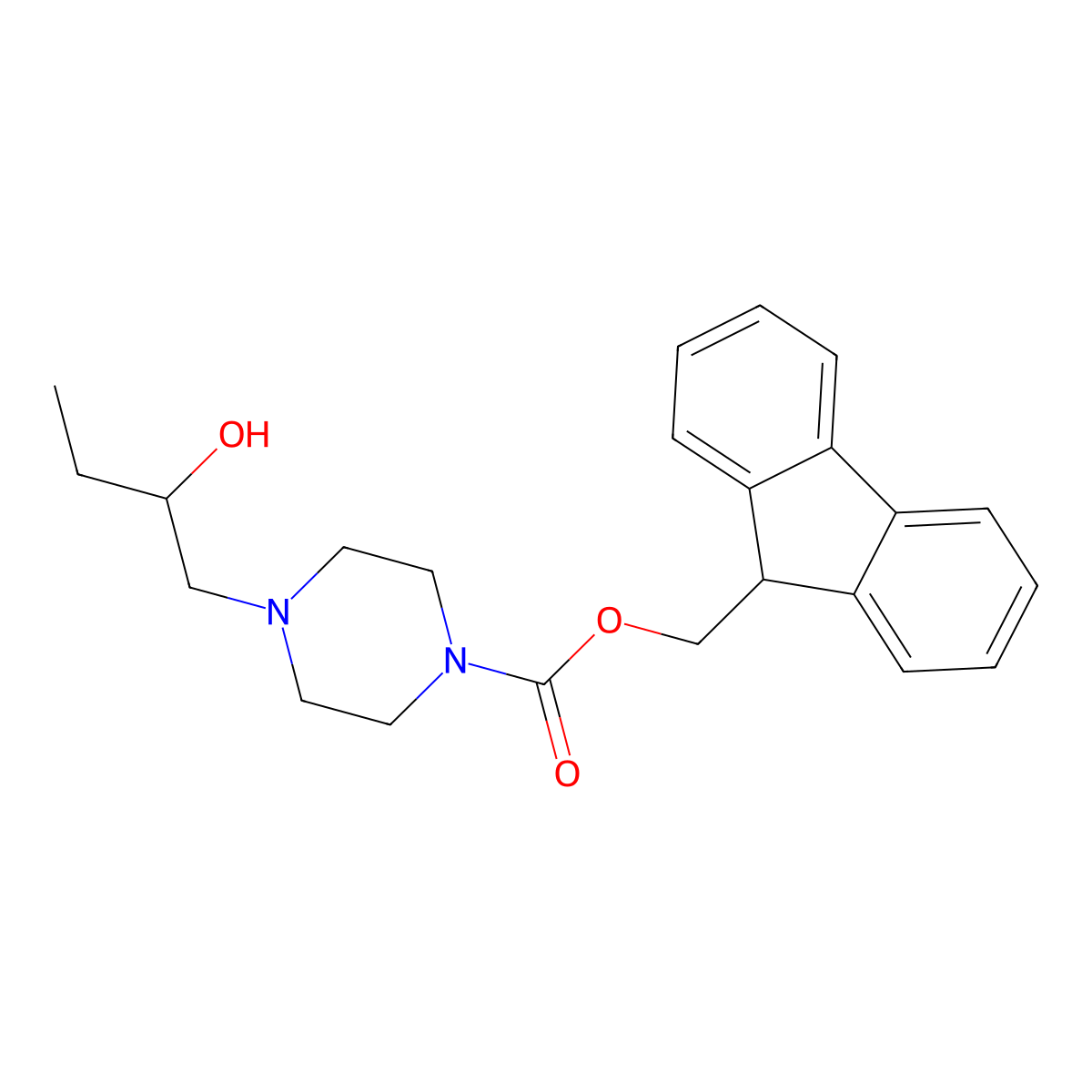(9H-fluoren-9-yl)methyl 4-[(2S)-2-hydroxybutyl]piperazine-1-carboxylate molecular structure, CAS 2763894-87-5
