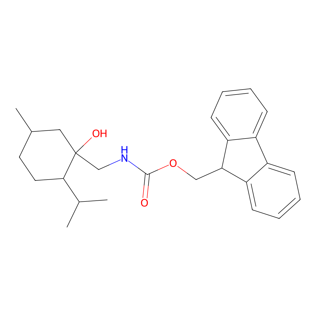 (9H-fluoren-9-yl)methyl N-{[(1R,2S,5R)-1-hydroxy-5-methyl-2-(propan-2-yl)cyclohexyl]methyl}carbamate molecular structure, CAS 2763894-92-2