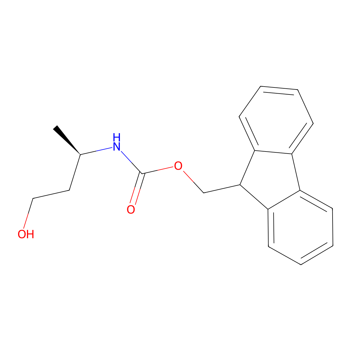 (9H-fluoren-9-yl)methyl N-[(2R)-4-hydroxybutan-2-yl]carbamate molecular structure, CAS 2763895-35-6